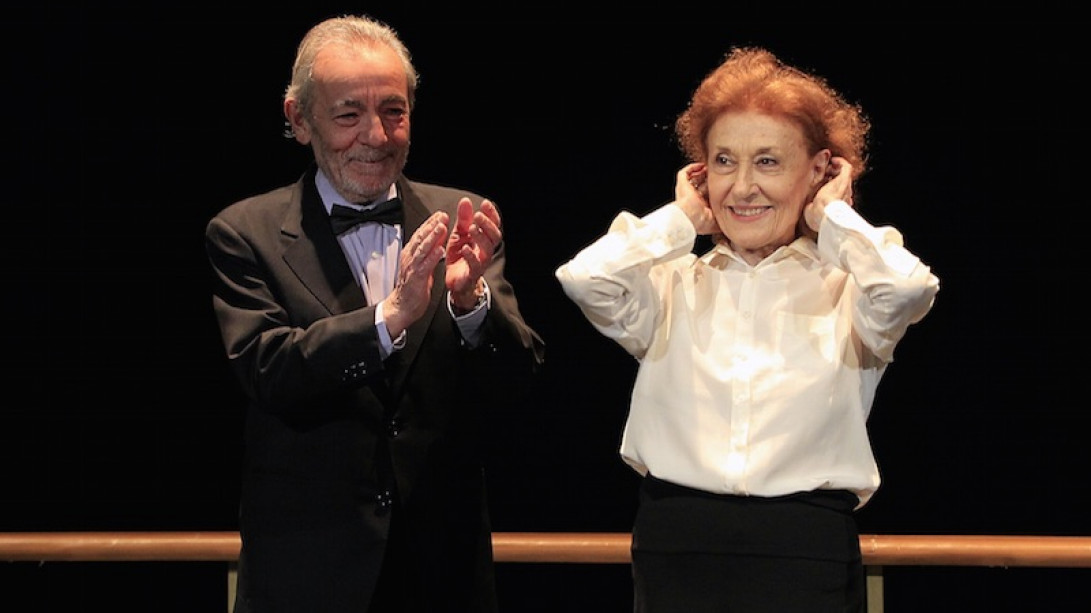Julia Gutiérrez Caba y José Luis Gómez tras la actuación. Foto: Marta Jara.