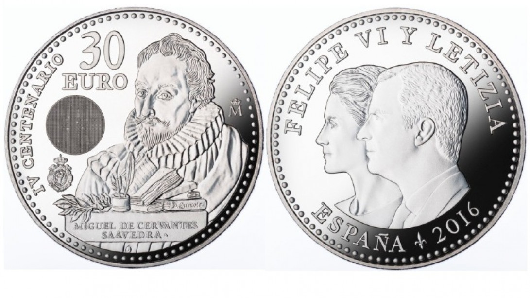 Moneda conmemorativa del IV Centenario de Cervantes.