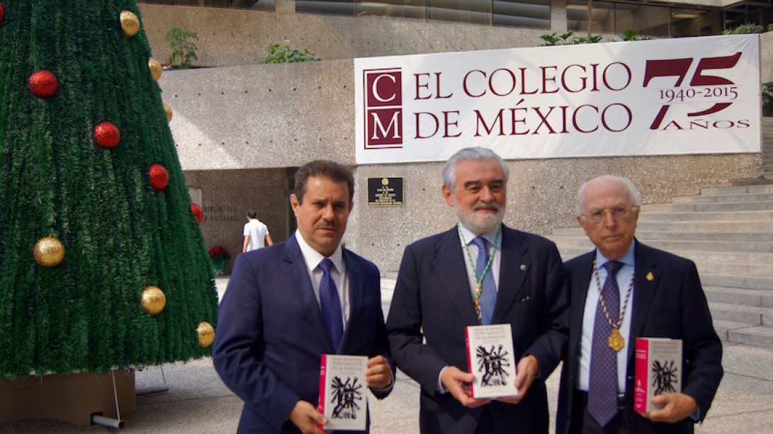 Presentación del «Quijote» de la ASALE. De izquierda a derecha: Francisco Javier Pérez, Darío Villanueva y Jaime Labastida.