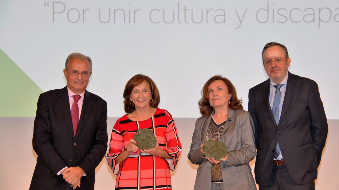 Aurora Egido, secretaria de la RAE, recoge el Premio Cultura de la Fundación Síndrome de Down (foto: Fundación Síndrome de Down)