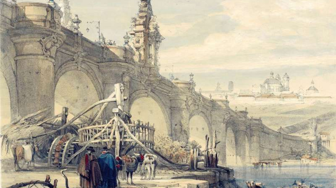 «El puente de Toledo en Madrid (1837)». Thomas Shotter Boys.