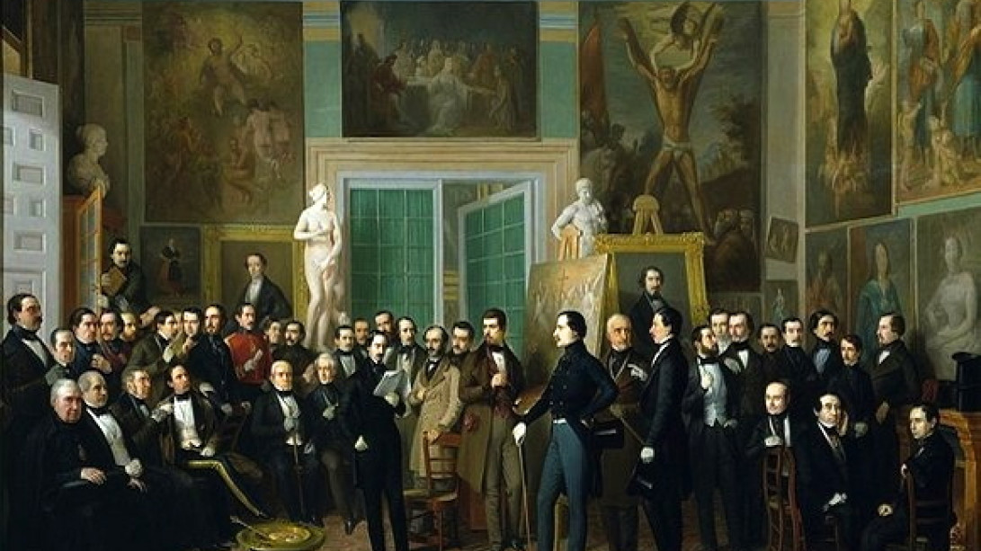 «Los poetas contemporáneos. Una lectura de Zorrilla en el estudio del pintor», Antonio María Esquivel, 1864. Madrid, Museo Nacional del Prado.