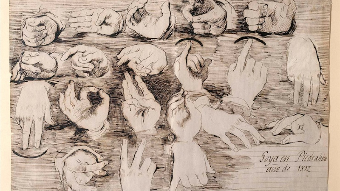 «Alfabeto dactilológico para sordos», Francisco de Goya, 1812.