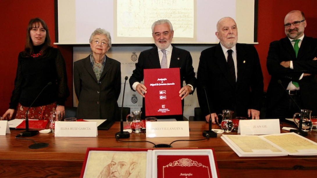 Presentación en la RAE de los manuscritos de Cervantes, 28 de enero de 2016.