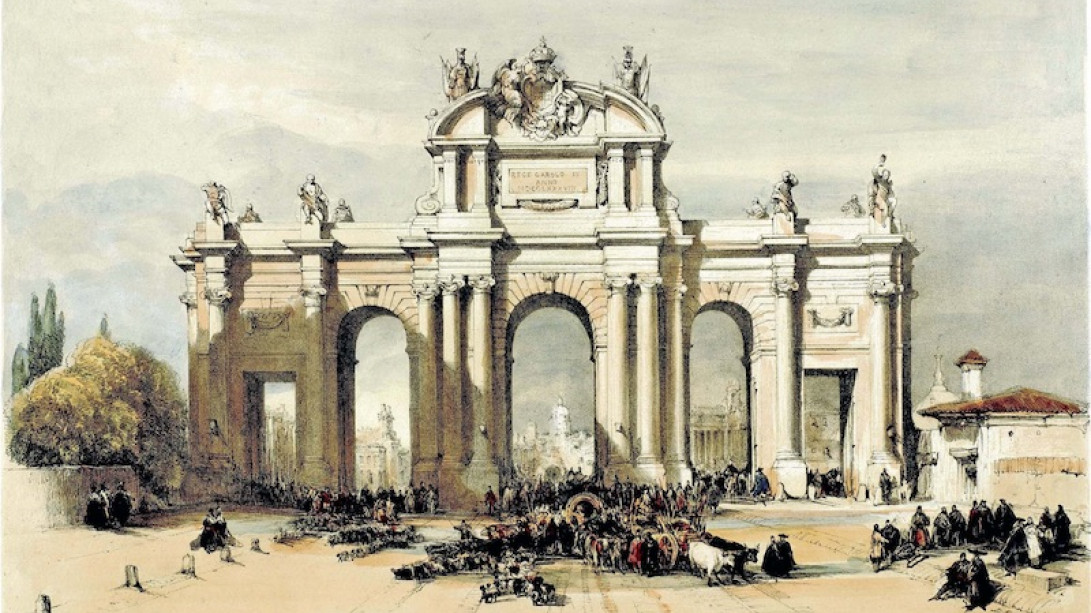 Puerta de Alcalá (Madrid). (1837). DAVID ROBERTS.