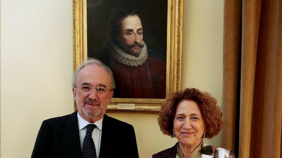 Carmen Iglesias y Santiago Muñoz Machado en el Instituto de España.