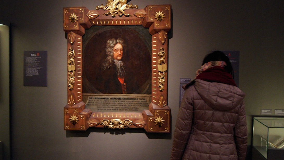 Retrato del marqués de Villena en la exposición del tricentenario.