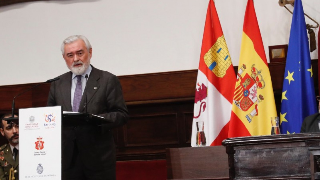 El director de la RAE, Darío Villanueva, durante su intervención. Foto: © Casa de S.M. el Rey