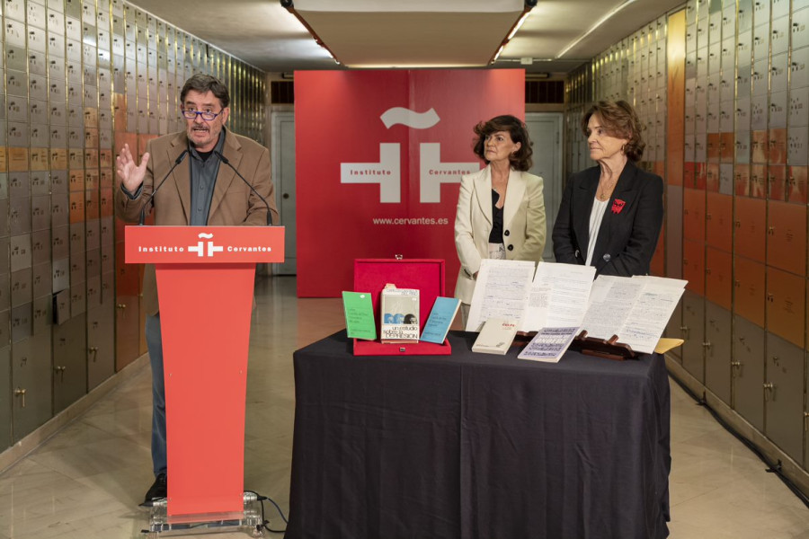 Luis García Monterio, Carmen Calvo y la viudad, Celia Fernández Prieto (foto: Instituto Cervantes)